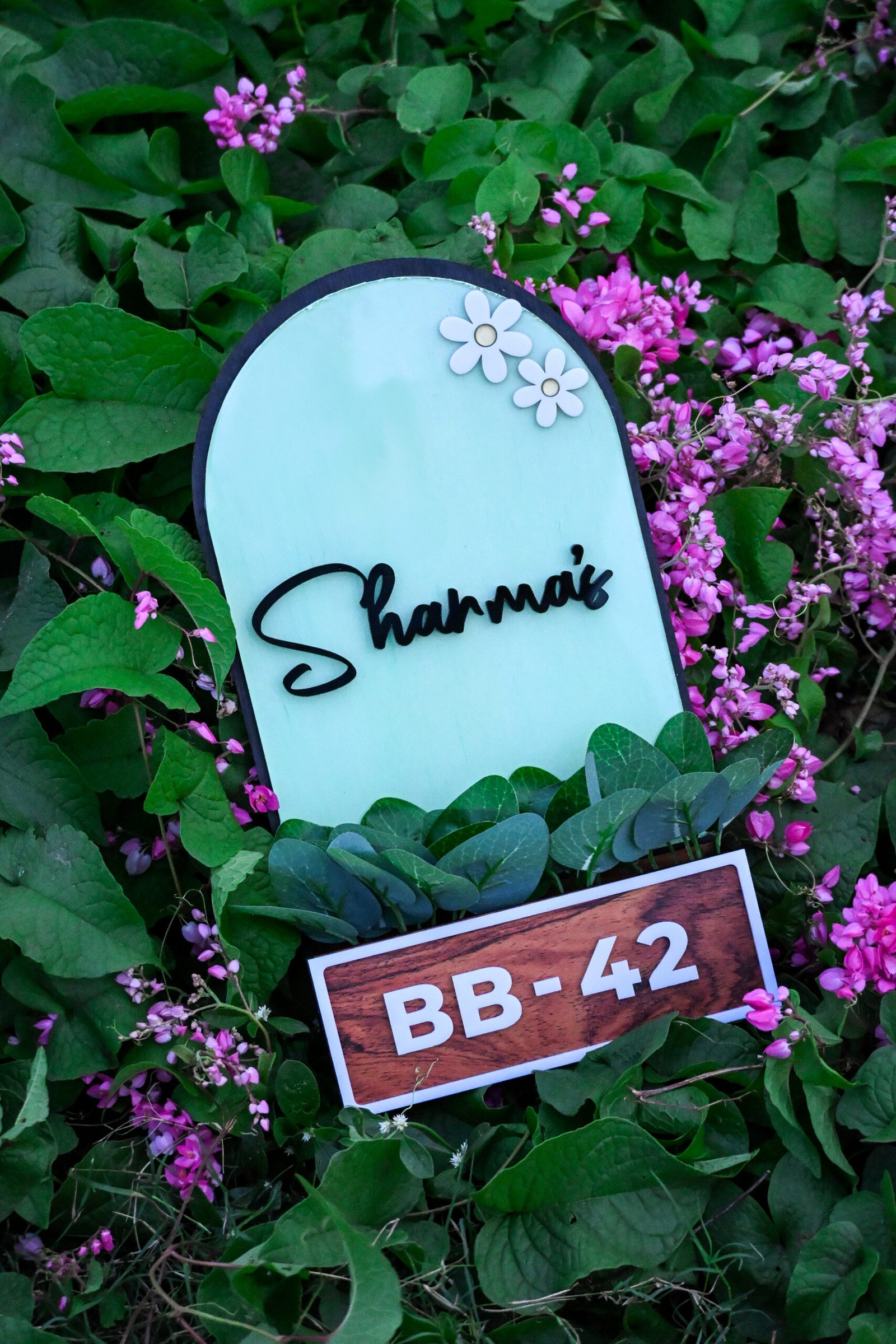 House Name Planter Lavender & Maroon And Aqua Green - Image 3