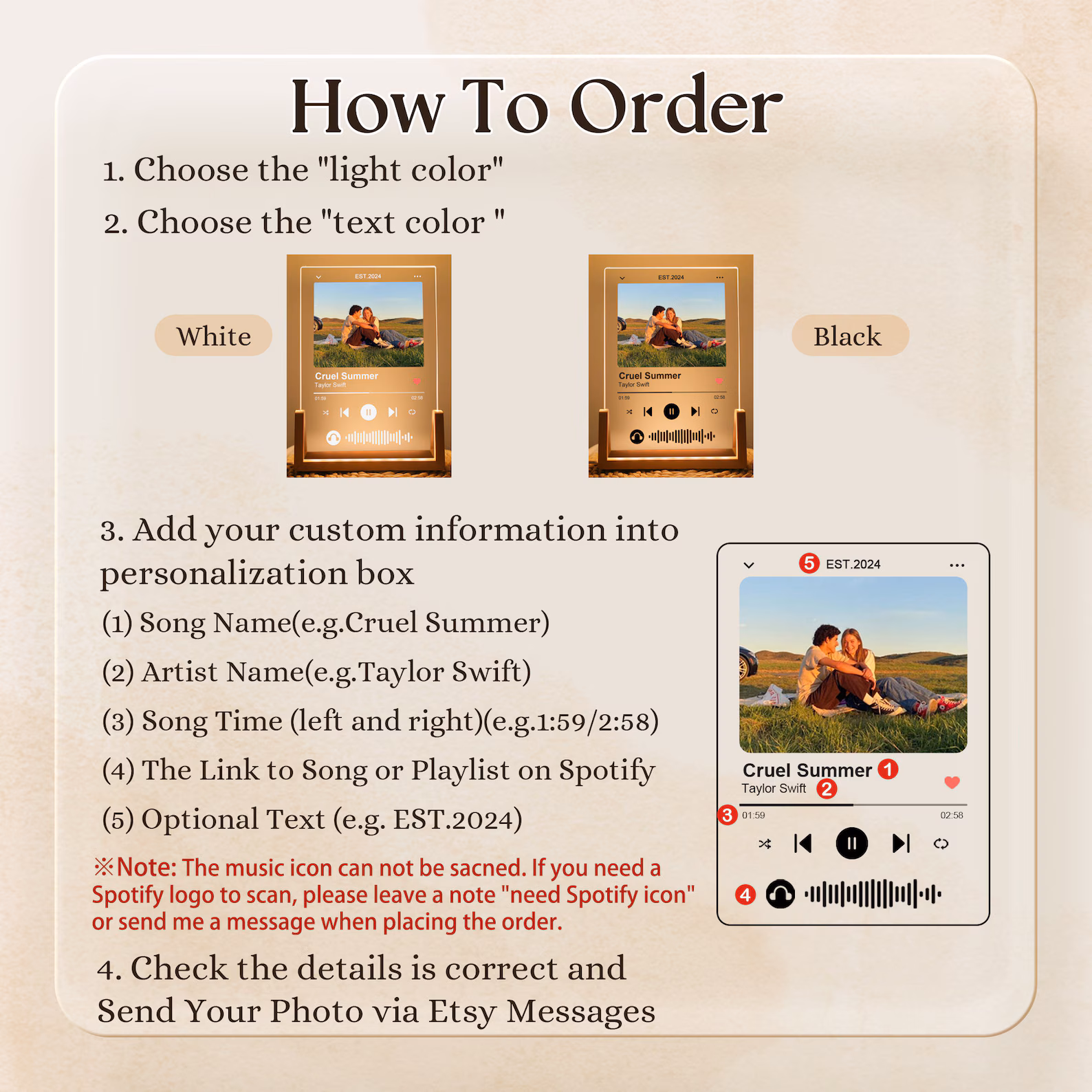 Personalized Song Acrylic Plaque - Image 6